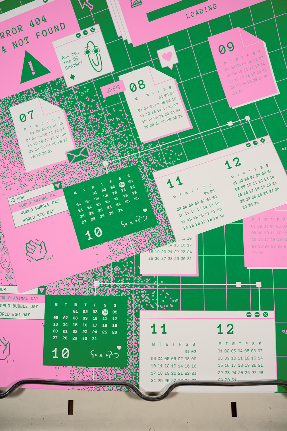 studio_upstruct limited screen print calendar 2025 with bitmap graphics